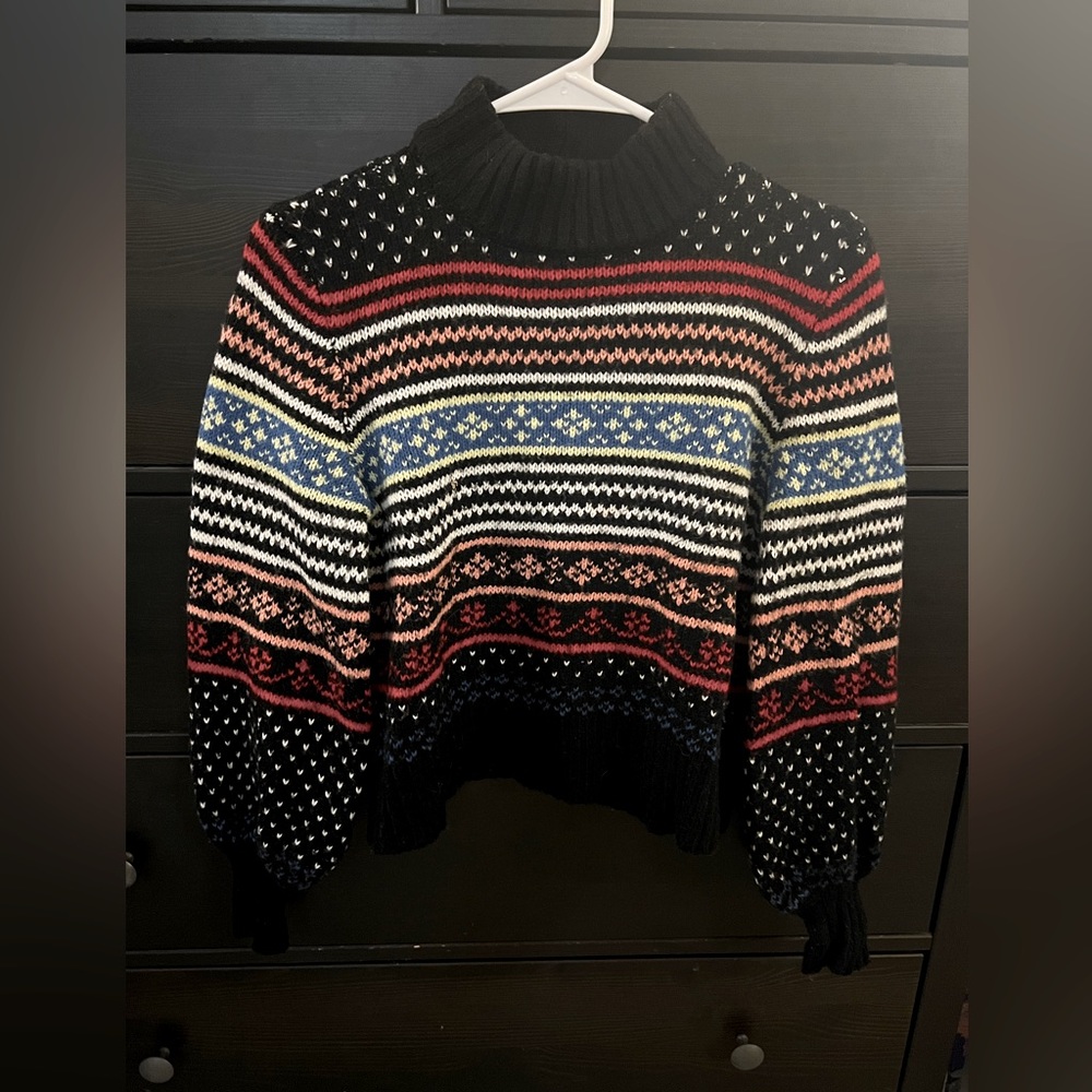 American Eagle Fair Isle Mock Turtleneck Sweater S